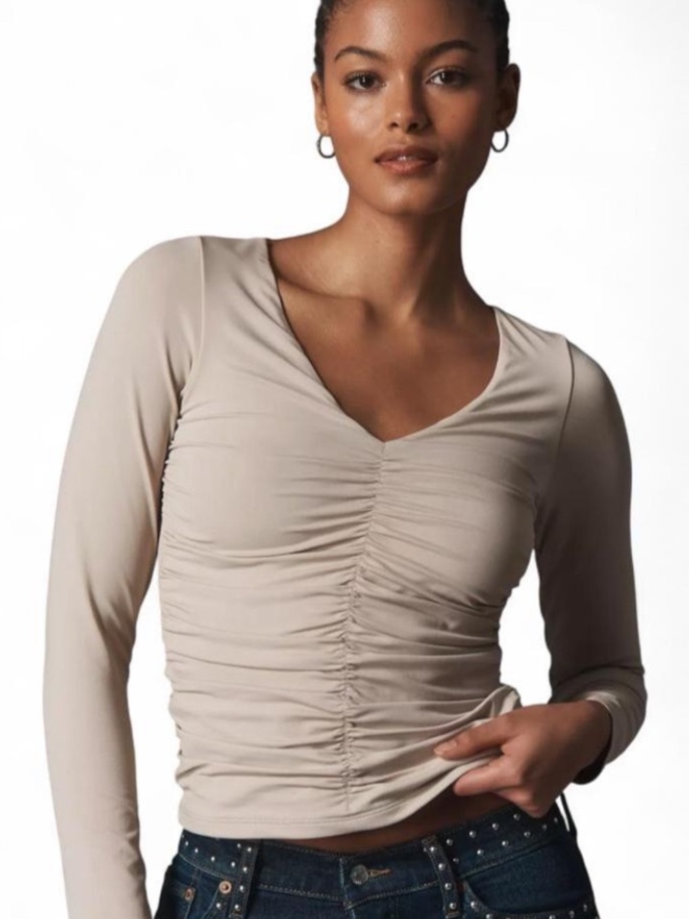 By Anthropologie Long-Sleeve Ruched Top